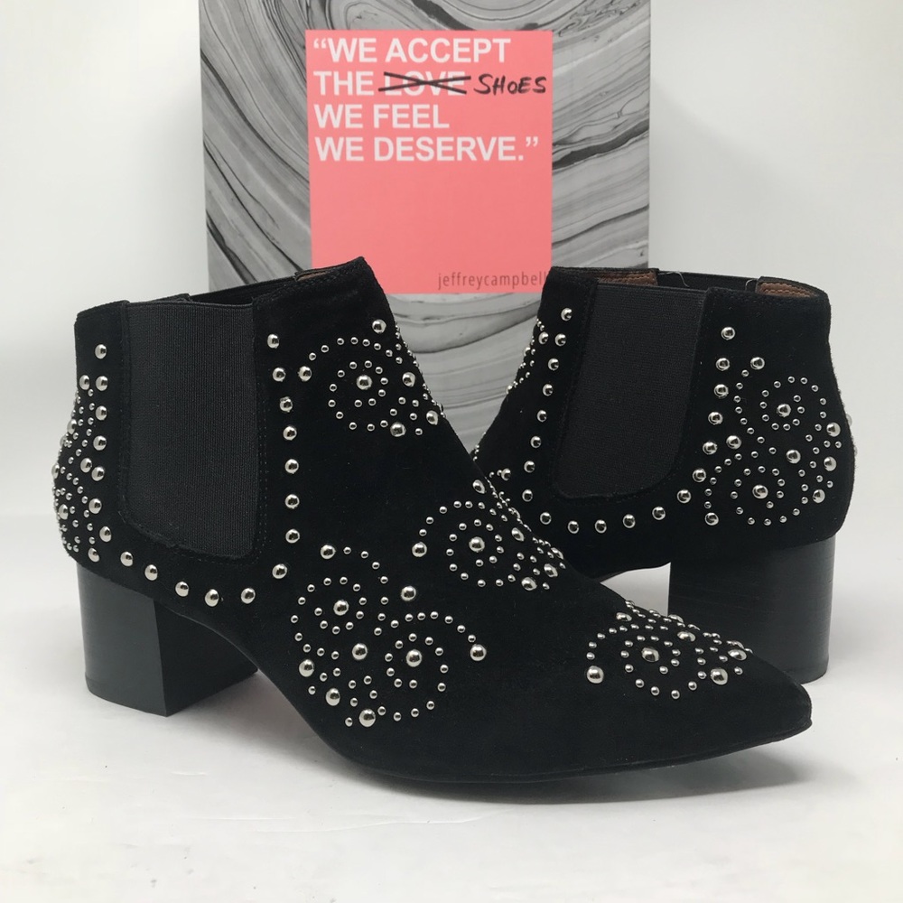 NWT Jeffrey Campbell Mulvain Black Studded Boots